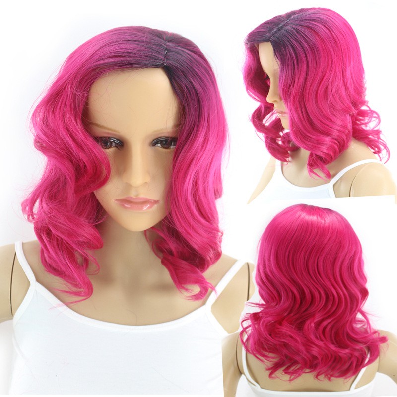 Women Hot Pink Hair Wigs Cosplay Party Synthetic Full Wig Shopee