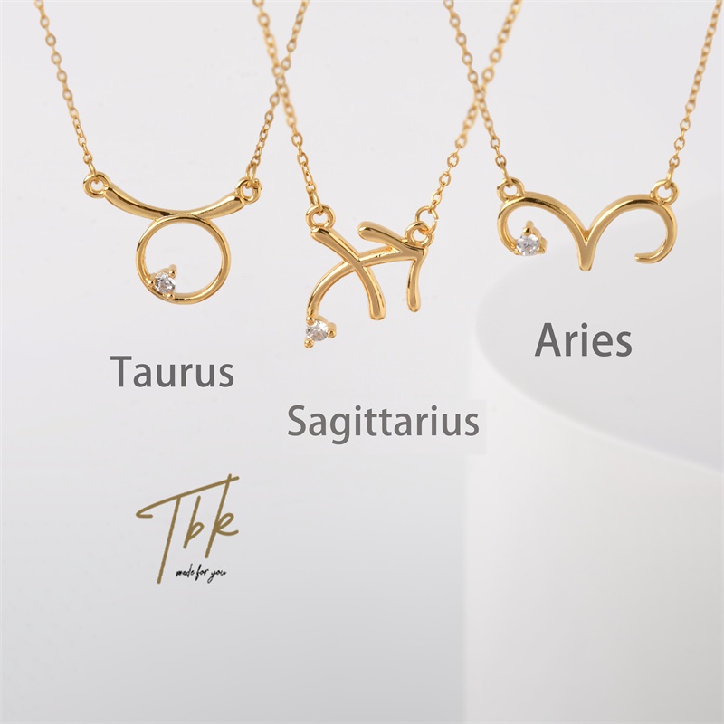 TBK 18k Gold Zodiac Sign Necklace Fashion Accessories Hypoallergenic 1098n #1