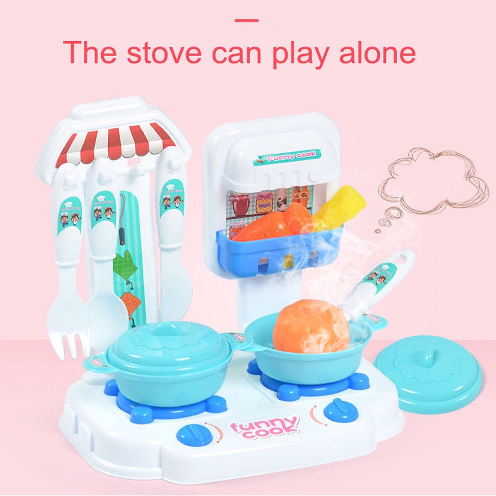 tuscom 1 set children girl toy role play mini simulation kitchenware tableware cookware