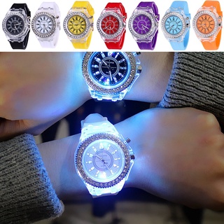 Clearance priceColorful Rhinestone Led Sport Watches Luminous Glowing Women Quartz Watch #6