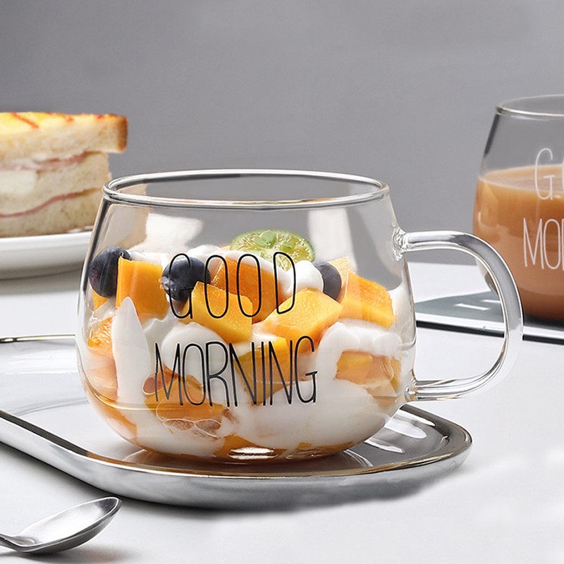 Breakfast Cups With Handles, Clear Tumblers, Round Fun Cups, Good