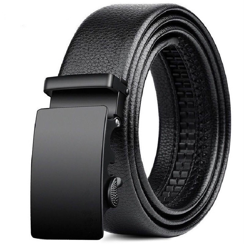 Fashion Men's Belt Automatic Buckle Leather Belt Black Belts for Men ...