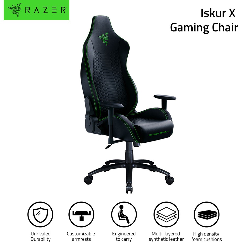 Razer Iskur X Gaming Chair Black Green Model Rz38 02840100 R3u1 Shopee Philippines