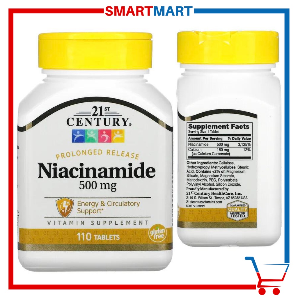 21st Century Prolonged Release Niacinamide 500 mg 110 Tablets Shopee