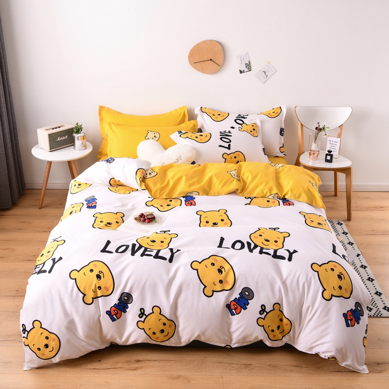 Winnie the Pooh 4 In 1 Bedding Set Modern Quilt Comforter Duvet Cover