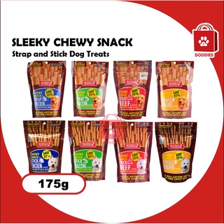 Sleeky Chewy Snack Stick & Strap Dog Treats Chicken, Beef, Bacon, Beef & Cheese 175g