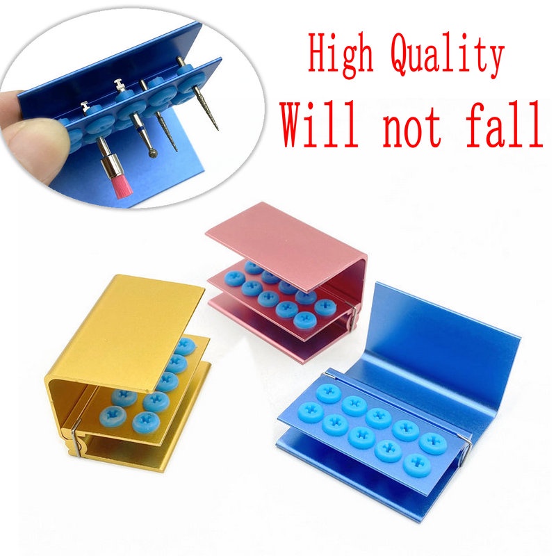 10 Holes Dental Burs Holder Block Case for High Speed Burs& Low Speed