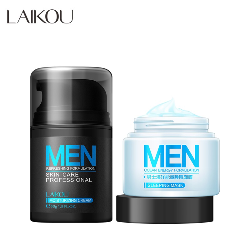 LAIKOU Men Skin Care Set Face Cream Refreshing Moisturizer Shrink Pores ...