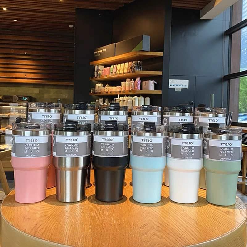 600ml/890ml Tyeso Tumbler with Straw and with FREE lid | Shopee Philippines