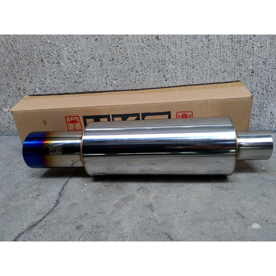 HKS Jasma Exhaust V4 2.5 inches inlet Straight Muffler Burnt Titanium