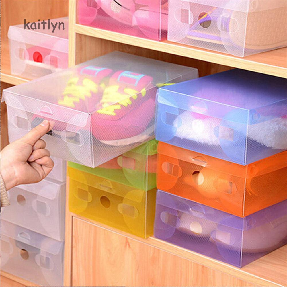 Kaitlyn Candy Color Clear Plastic Shoebox Lady Stackable Shoes