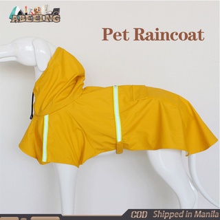 Large Dog Raincoat Waterproof Hooded Poncho Lightweight Rain Jacket With Reflective Strip Rain Coat