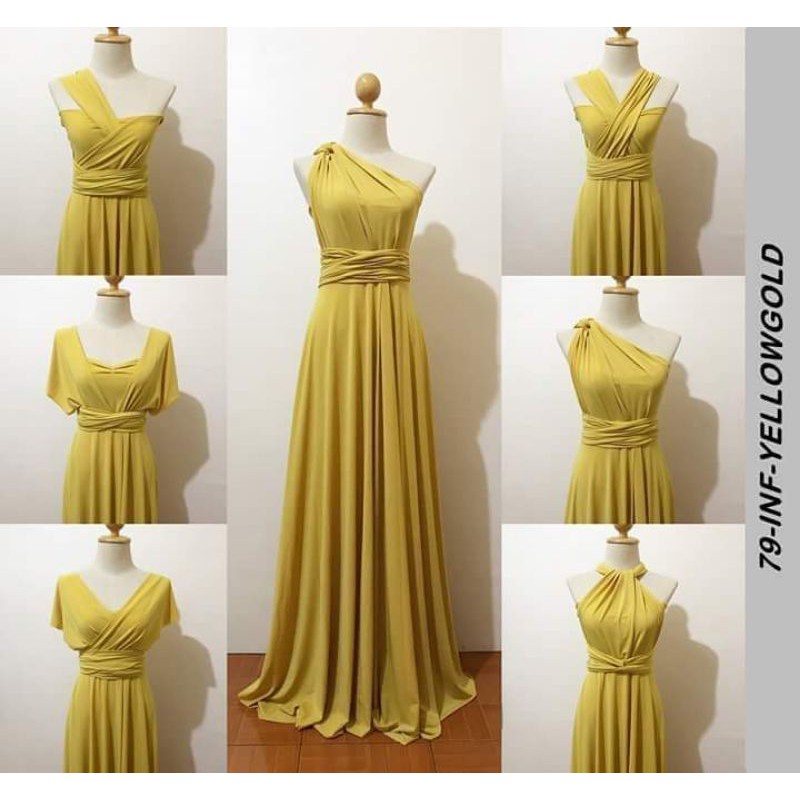 YELLOW GOLD INFINITY DRESS WITH TUBE Shopee Philippines
