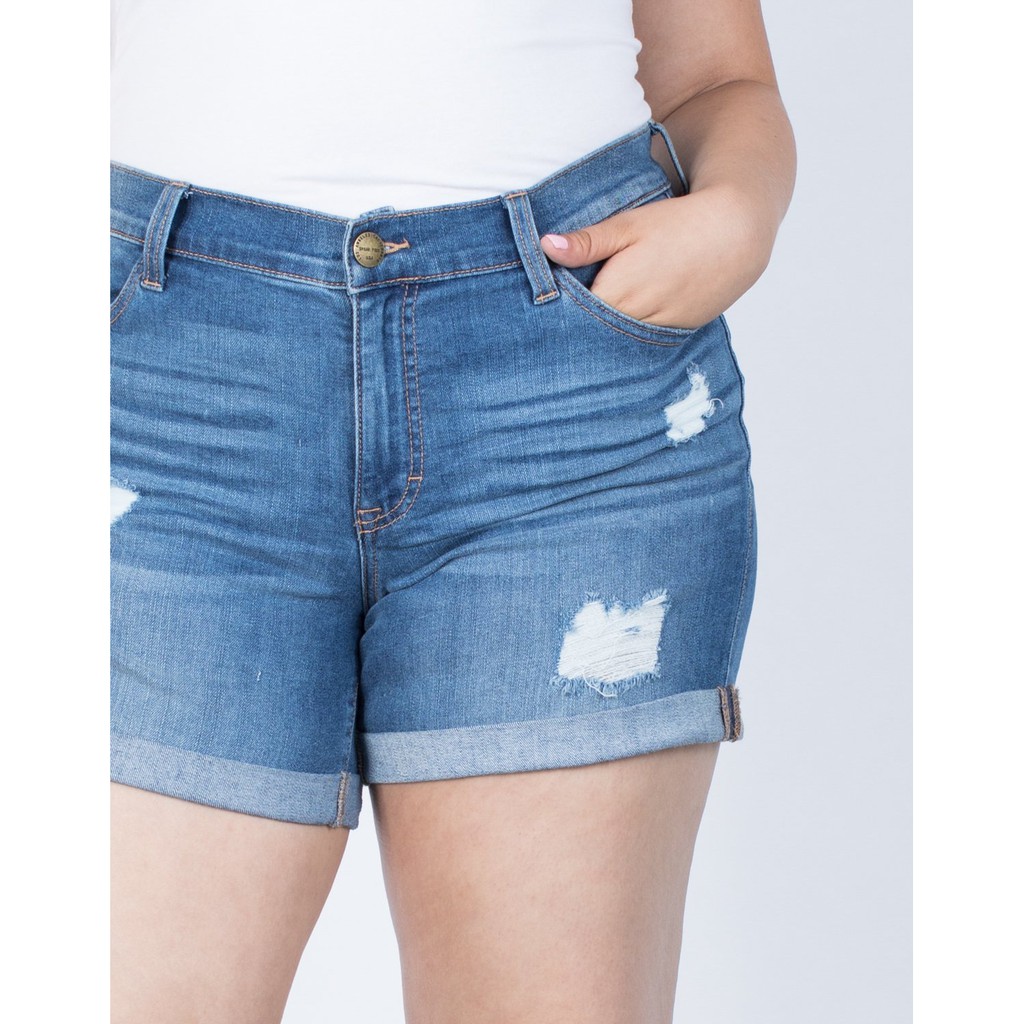 plus size cuffed shorts