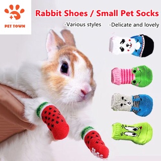 [Ready stock] Rabbit Shoes Small Pet Rabbit Anti Scratch Socks Cat Dog Anti Dirty Four Feet Antislip Socks Pet Knee Pads