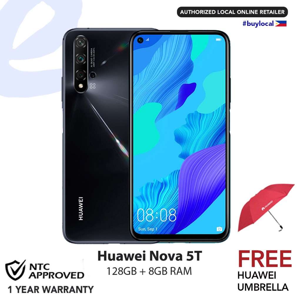 Huawei Nova 5T 128GB ROM + 8GB RAM FREE Huawei Umbrella | Shopee ...