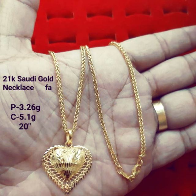 21k saudi gold necklace price