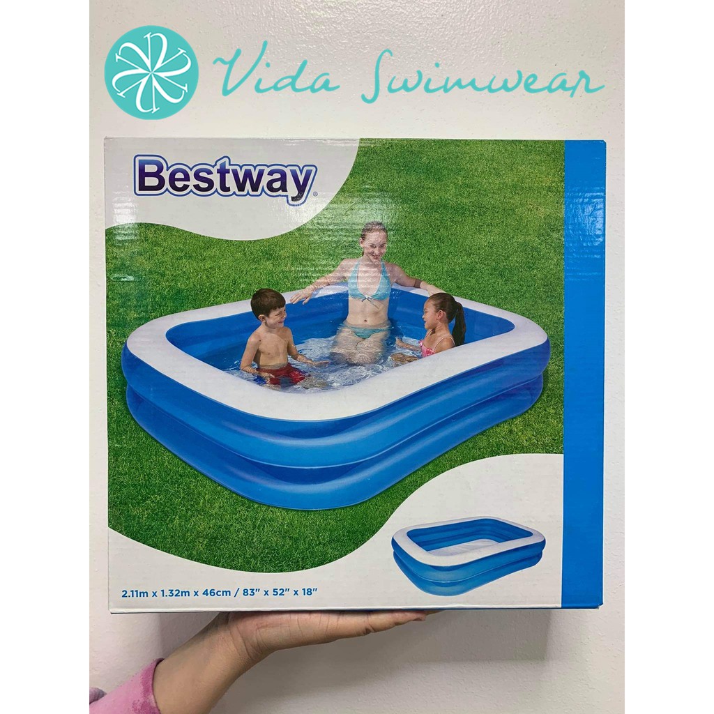 Bestway Inflatable Pool Kiddie Pool Swimming Pool Rectangle Shopee