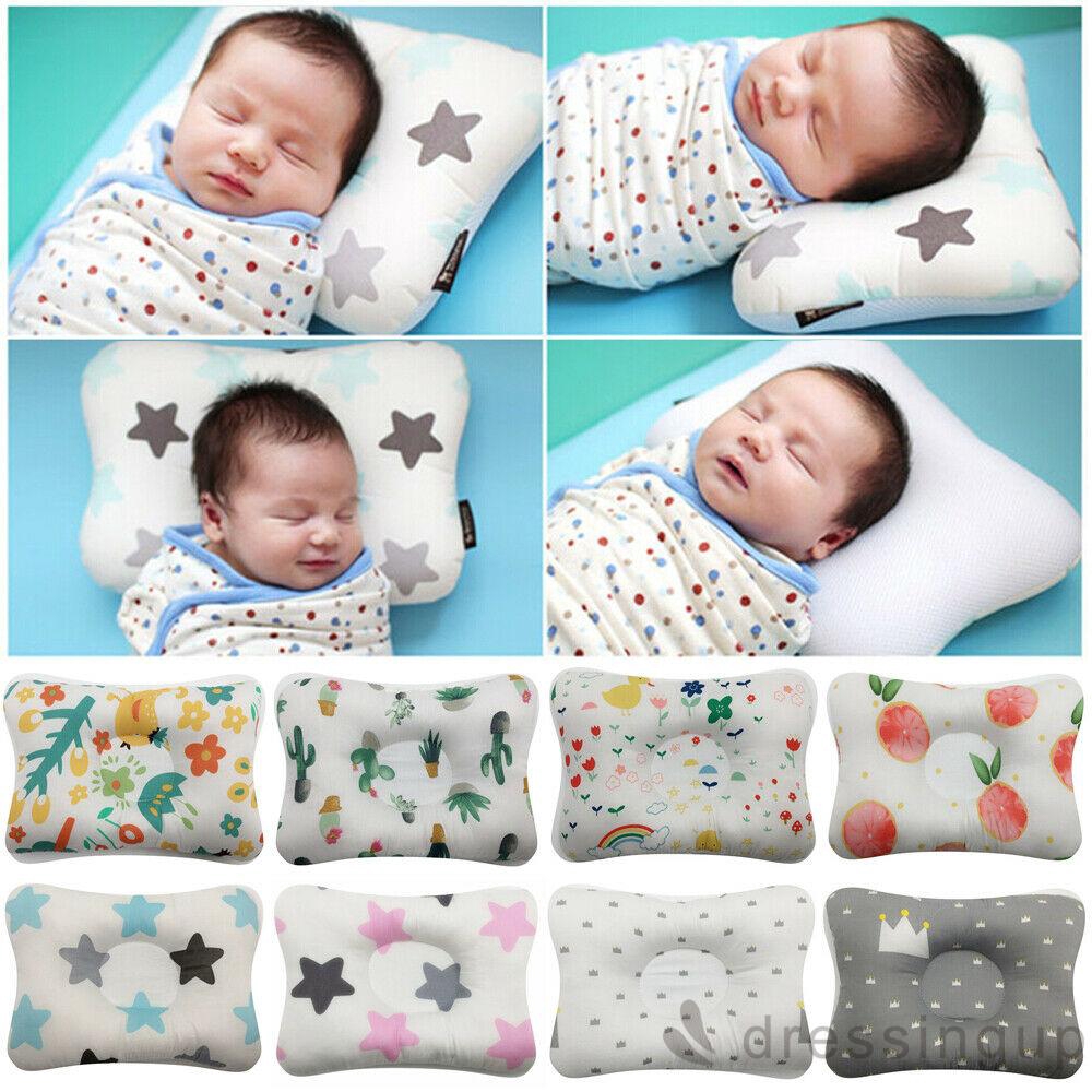 Comfortable Cotton Anti-roll Pillow Lovely Baby Toddler Safe Striped Sleep CJ