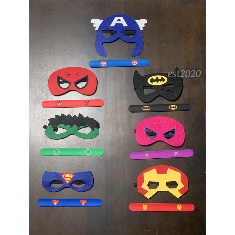 Superhero Mask or Slap Bracelet Spiderman Batman Ironman Party Maskara for  kids | Shopee Philippines
