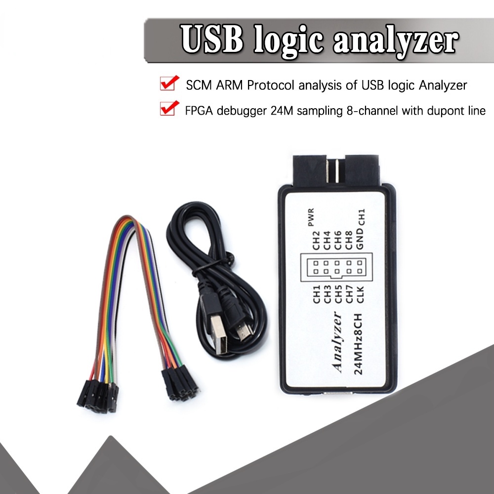 USB Logic Analyzer 24MHz 8 Channel 24M/seconds Logic Analyzer Debugger ...