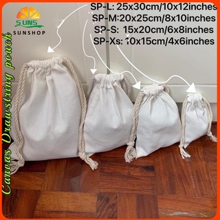 1pc Canvas Drawstring Pouch Plain design Dustproof Storage organizer Packaging bag Katsa bag