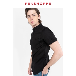 Penshoppe Men's Basic Short Sleeve Shirt (Black) | Shopee Philippines