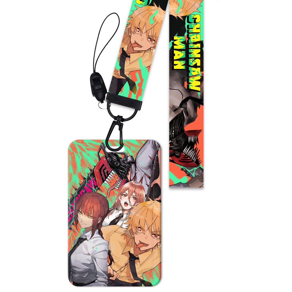 2021Anime Chainsaw Man Lanyard Neck Strap Rope For Mobile Cell Phone ID