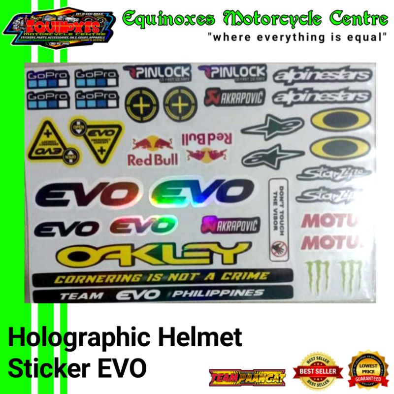 Helmet Visor Sticker Holographic EVO Brand Shopee Philippines