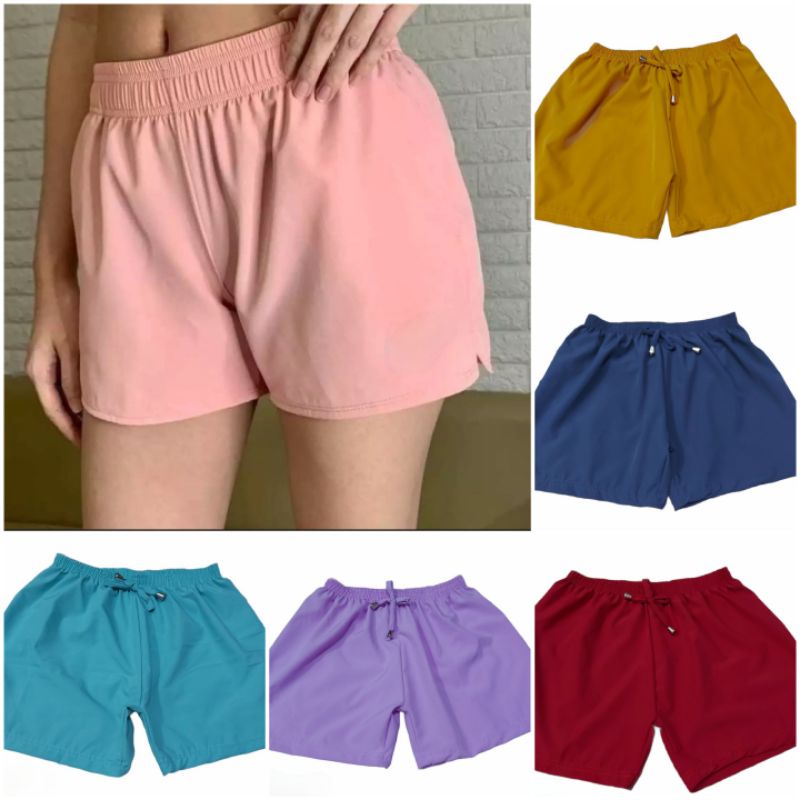 PLAIN Women taslan Shorts with pocket/Quick-dry shorts PLUS SIZE ...