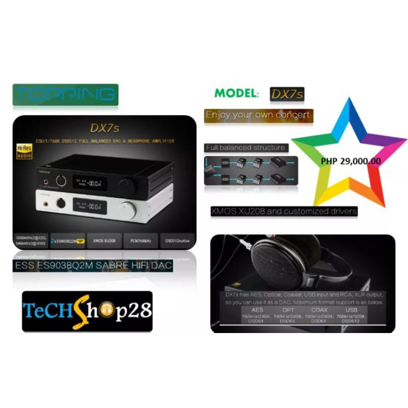 Topping DX7s DAC Amp for Sennheiser HD800s Sundara Arya Shopee Philippines