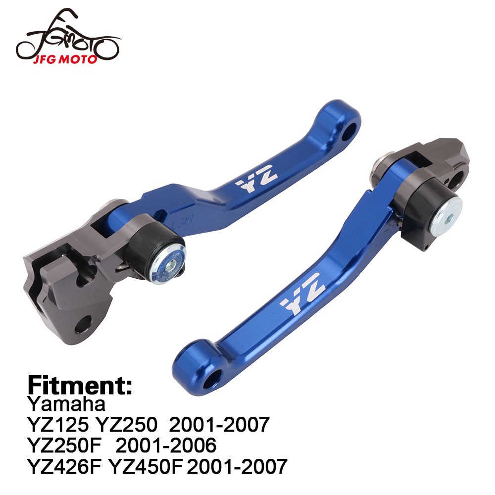 JFG Blue Motorcycle Brake Clutch Levers for Yamaha YZ125 YZ250 2001 to