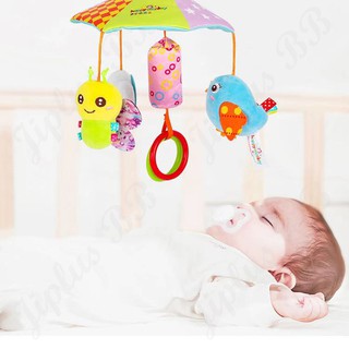 #JP180 Happy Monkey baby toy animal stroller crib DOLL soft plush hanging rattle bell toddler toy #6