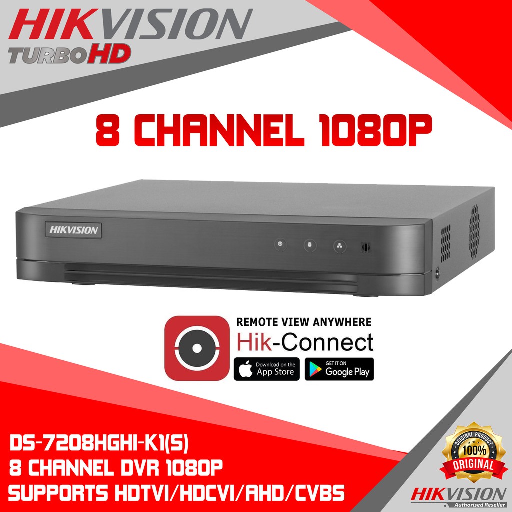 Hikvision Ds 78hghi K1 S 8ch Dvr 2mp 1080p Hdtvi Also Supports Hdcvi Ahd Analog Shopee Philippines
