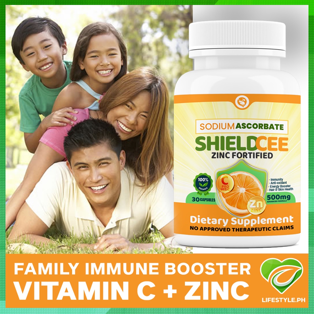 Vitamin c with Zinc sodium ascorbate health food suplement immune booster non acidic Shield Cee 30 c