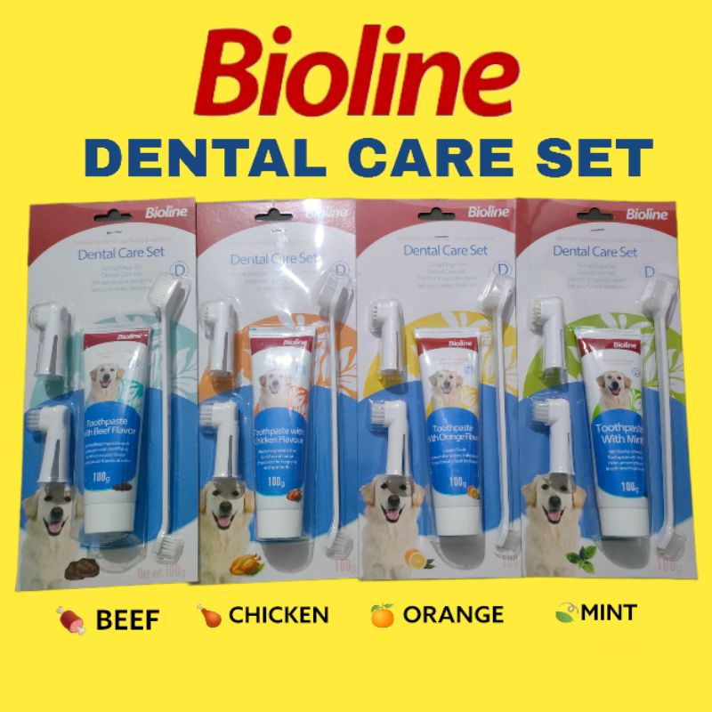 BIOLINE Dental Care Kit /Set for Pets ( Toothbrush & Toothpaste ) Shopee Philippines