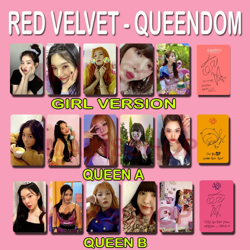 3/5 Pcs Red Velvet Queendom 5.5x8.5cm Laminated Art Carton Photocard