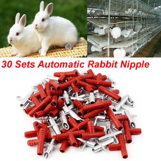 30 Sets Automatic Rabbit Nipple Water Feeder Drinker For Pet Rabbit Bunny Rodents Rabbit Drinking