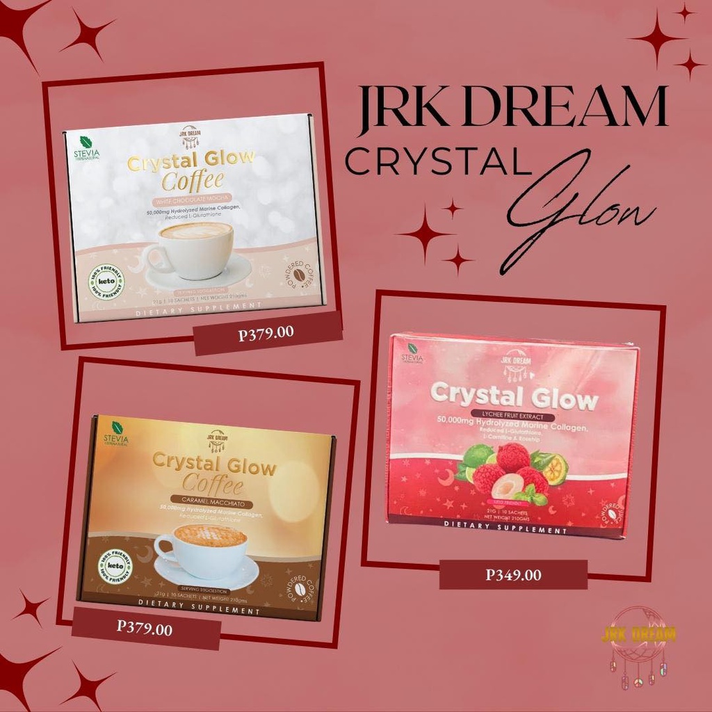 JRK Dream Crystal Glow Lychee, Caramel Macchiato, White Chocolate Mocha