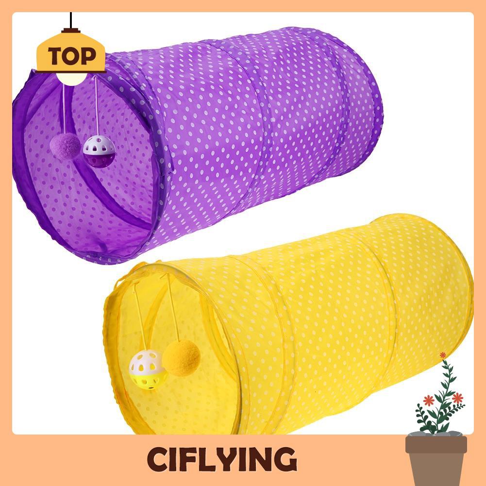 1 Holes Funny Pet Cat Tunnel Polyester Fiber Cat Play Tunnel Tubes Collapsible Crinkle Kitten Pet