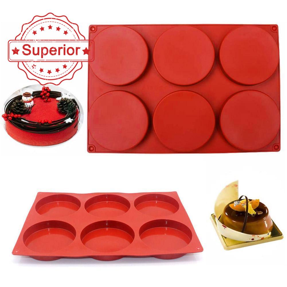 4 Inch 6 Round Hole Silicone Cake Mold Epoxy Mold Rainbow Cake ...