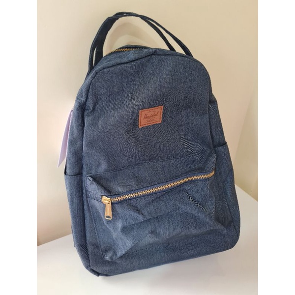 Herschel Nova Backpack Mid Volume (Indigo Denim Crosshatch) Shopee
