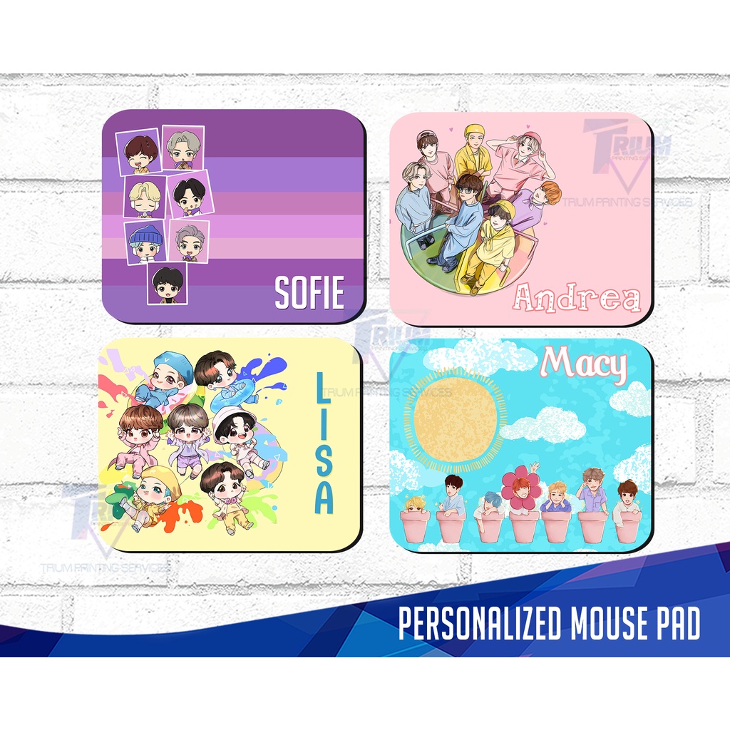 Personalized Mouse Pad Kpop BTS Chibi 5mm Thickness Shopee