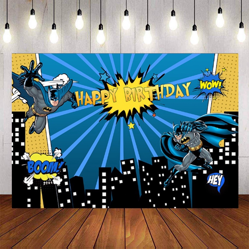 Batman Backdrop Baby Boy Birthday Party Blue Black Buildings Photography  Background For Children Birthday Party Decor Custom Name Photo | Shopee  Philippines