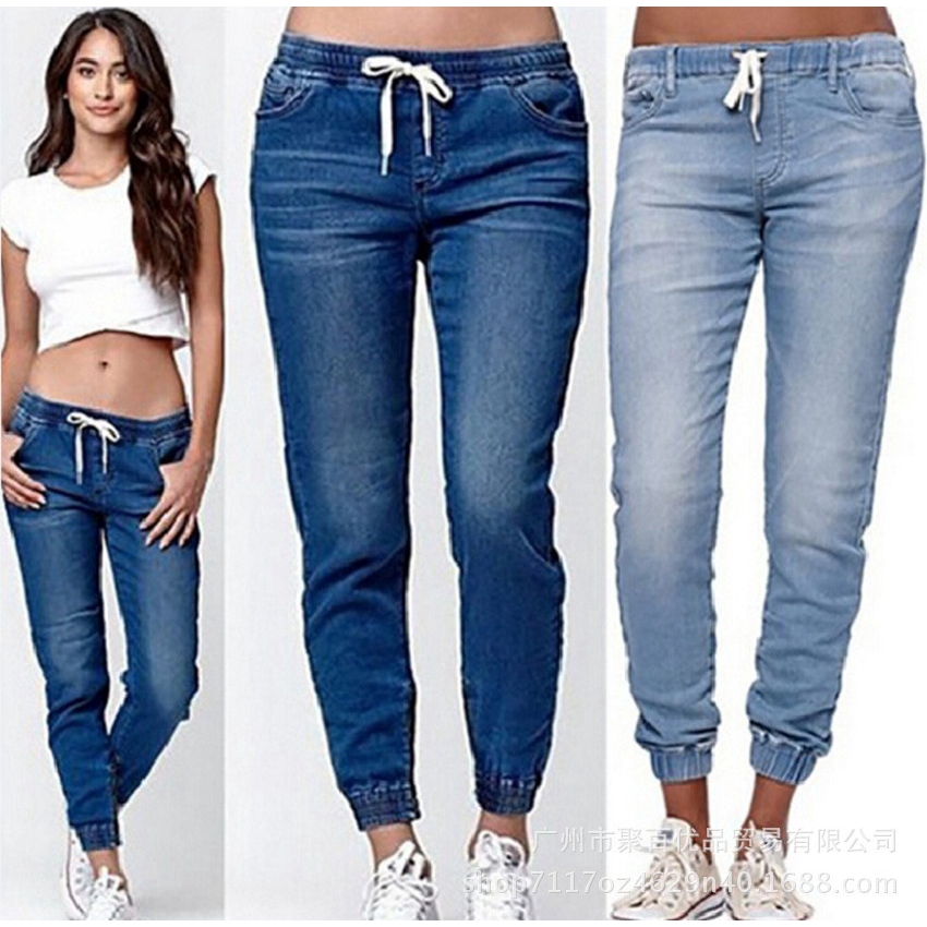 rubber waist jeans