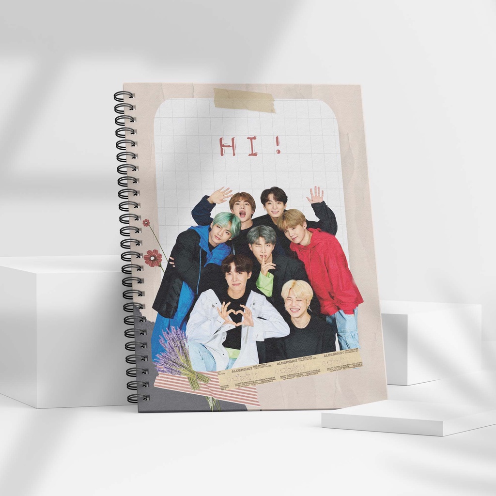 BTS Cold Laminated Notebook Assorted KPOP Designs 80 leaves Wired Bind ...