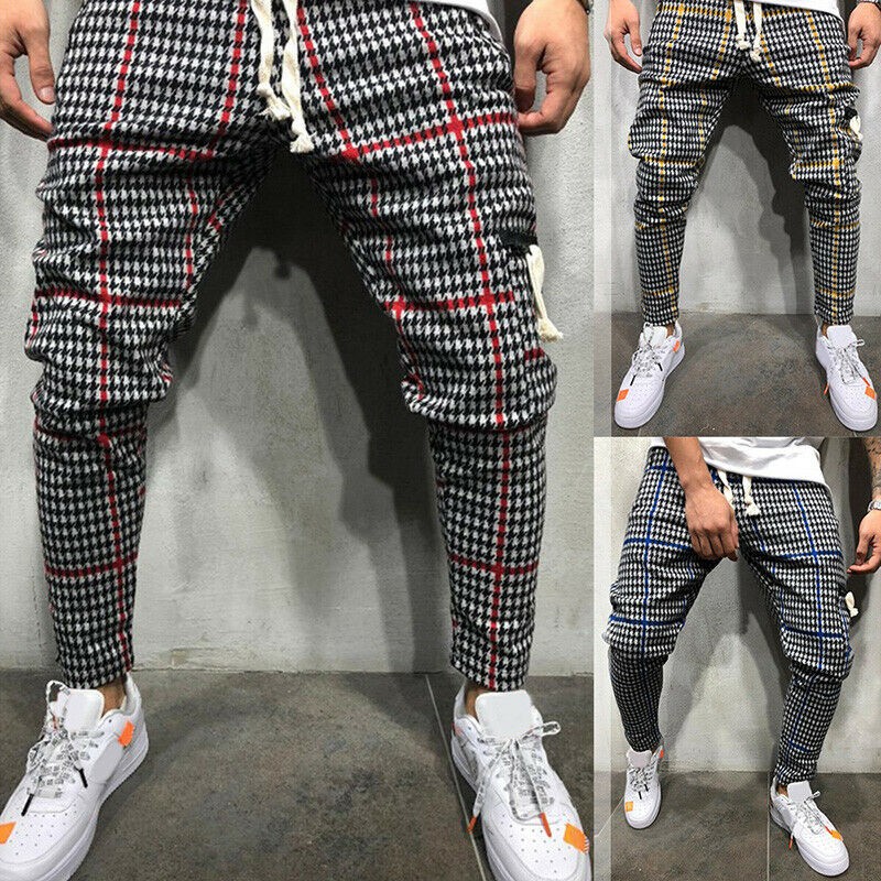 mens plaid jogger pants