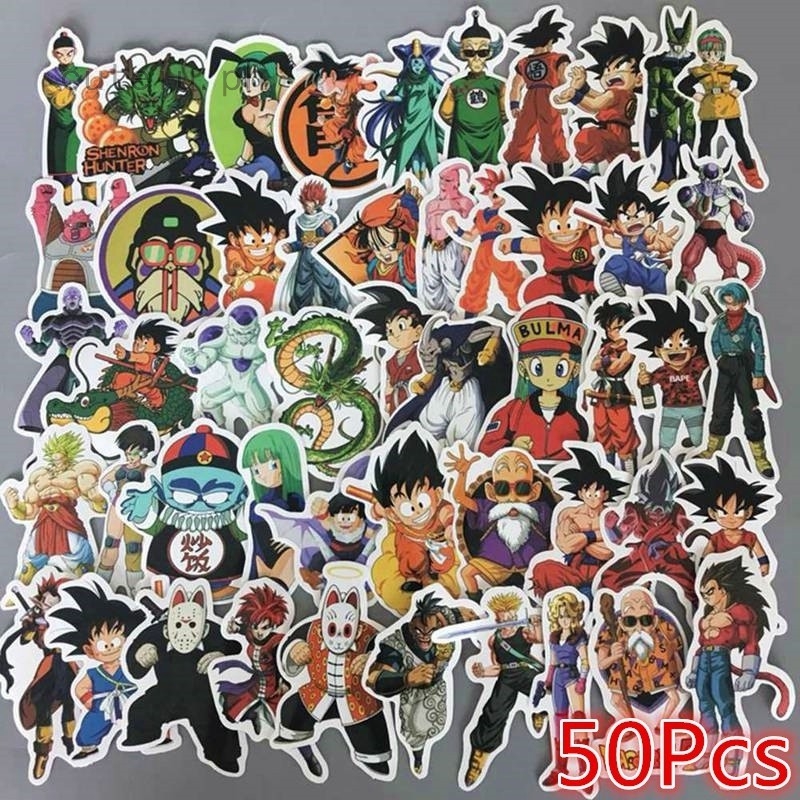 50pcs/lot Anime Dragon Ball Z Stickers Son Goku For Laptop Car Phone Decals NEW