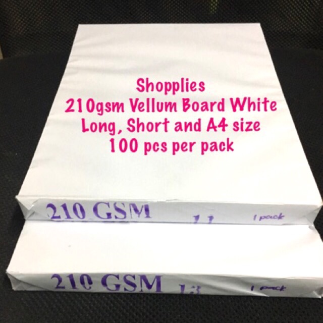 Vellum Board 210gsm White Shopee Philippines