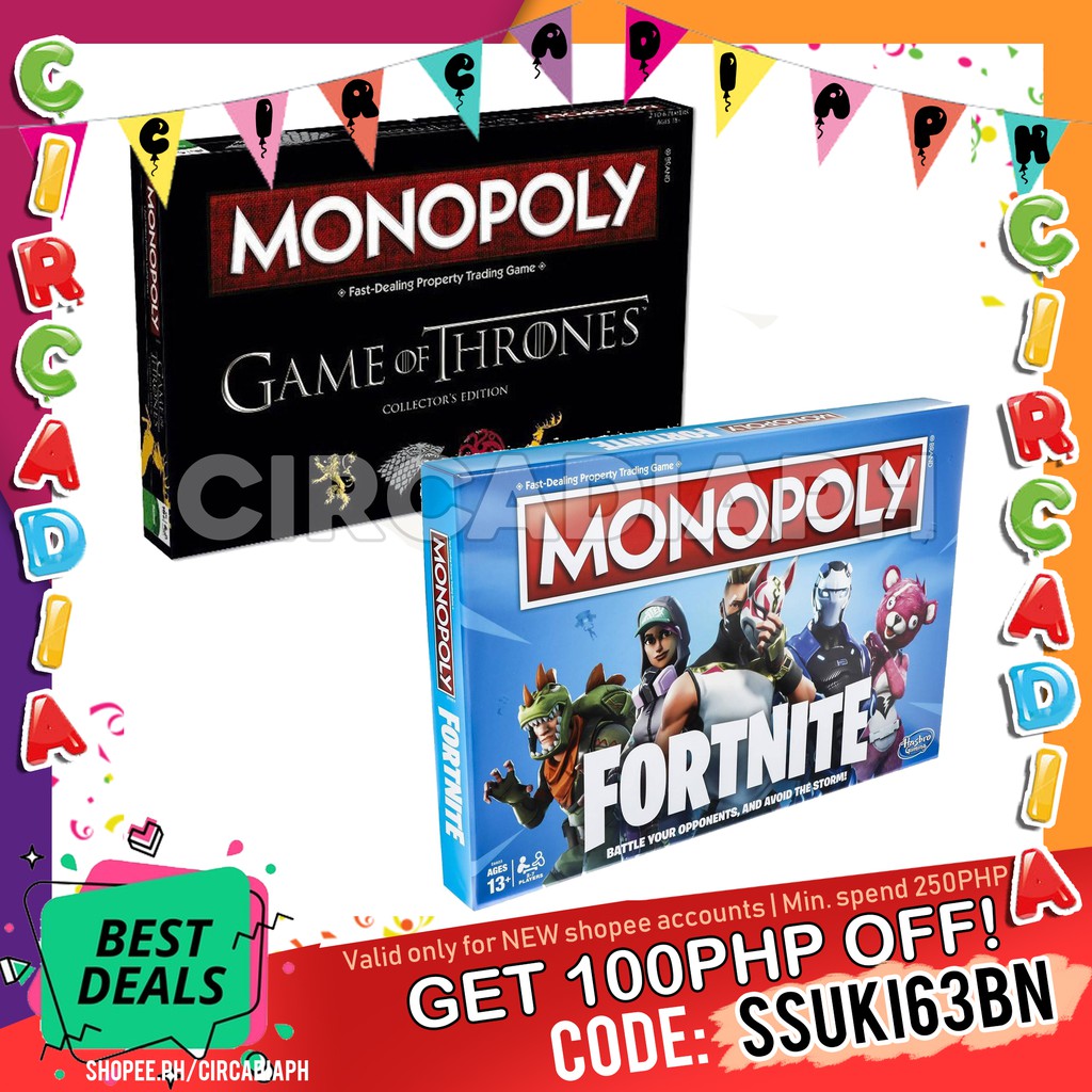 Monopoly Fortnite Game Of Thrones Card Game Shopee Philippines